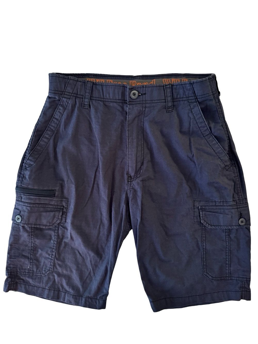 WearFirst Navy Ripstop Cargo Shorts Men's 36 Hiking Utility Outdoor Stretch Blue